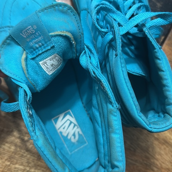 Vans Sk8 Hi high top monochromatic turquoise teal sneakers - Picture 10 of 10
